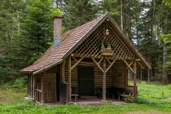 Malerische Alte Holzhütte Wald Hausser Hütte Bei Freudenstadt Schwarzwald — Stockfoto