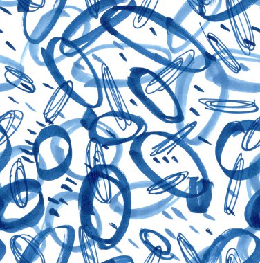 Beyaz arkaplanda kusursuz daireler çizilmiş el deseni