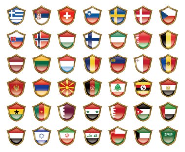 Ulusal bayrak simgesi koleksiyonu.