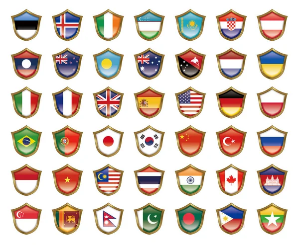 National Flag Icon Collection — 스톡 사진