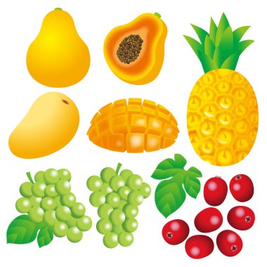 Meyve simgesi seti. 
