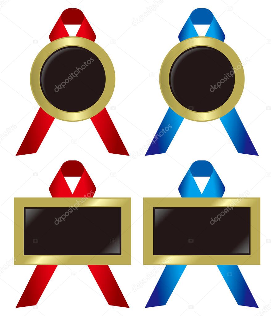 Badges and ribbons icon set.