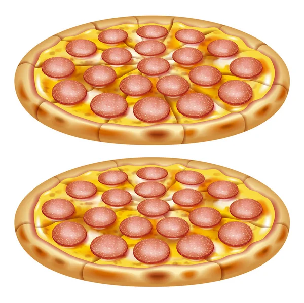 Illustration Der Pizza Pizza Ikone Gesetzt — Stockfoto