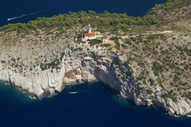 Aerial view of Lastovo island, Adriatic Sea in Croatia clipart