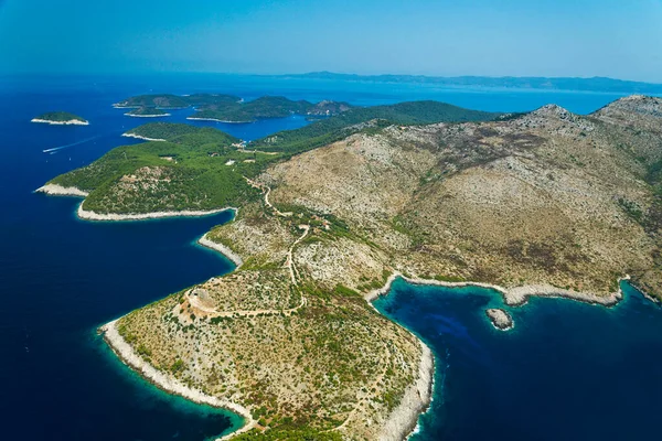 Vista Aérea Isla Lastovo Mar Adriático Croacia — Foto de Stock