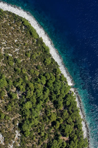 Costa Rocosa Isla Lastovo Mar Adriático Croacia — Foto de Stock