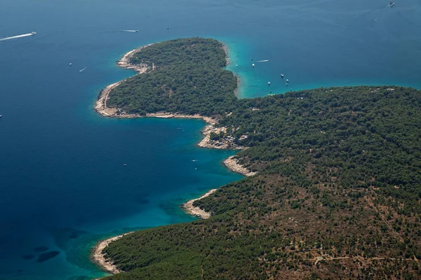Αεροφωτογραφία Του Νησιού Hvar Της Αδριατικής Θάλασσας Στην Κροατία — Φωτογραφία Αρχείου
