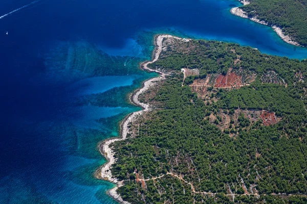 Vista Aérea Ilha Hvar Mar Adriático Croácia — Fotografia de Stock