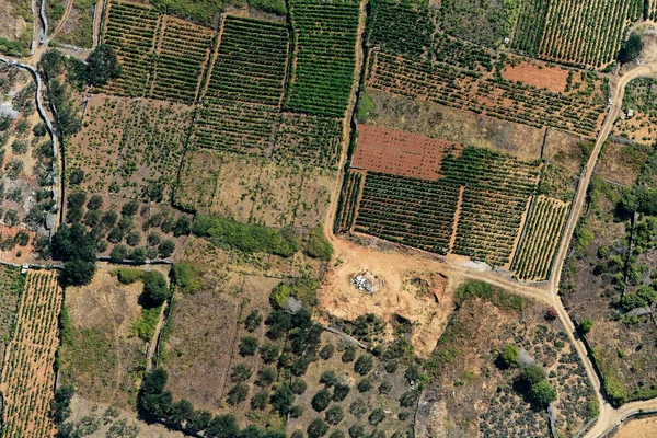 Luchtfoto Van Landbouwvelden Het Eiland Hvar Kroatië — Stockfoto