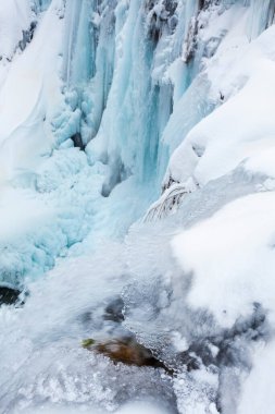 Hırvatistan 'ın Plitvice Gölleri Ulusal Parkı' nda kış