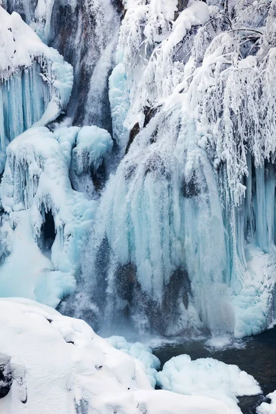 Hiver Dans Parc National Des Lacs Plitvice Croatie — Photo