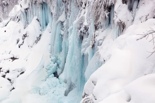 Hiver Dans Parc National Des Lacs Plitvice Croatie — Photo