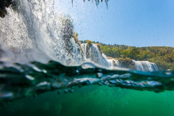 Skradinski Buk Underwater Krka National Park Croatia — Stock Photo, Image