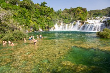 Hırvatistan 'ın Krka Ulusal Parkı' nda Skradinski buk şelalesi