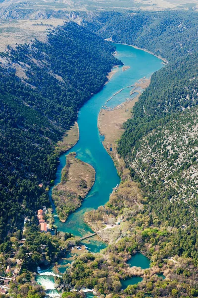 Αεροφωτογραφία Εκβολής Εθνικό Πάρκο Krka Κροατία — Φωτογραφία Αρχείου