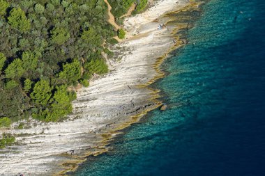 Hırvatistan 'ın Istria kentindeki Kamenjak yarımadasının hava manzarası