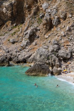 Hırvatistan 'da Adriyatik Denizi, Cres Adası' ndaki Orlec 'te Mali bok plajı