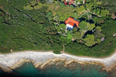 Hırvatistan 'ın Brijuni Ulusal Parkı' nın hava manzarası