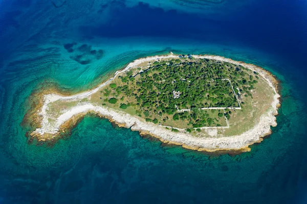 Hırvatistan 'ın Brijuni Ulusal Parkı' nın hava manzarası