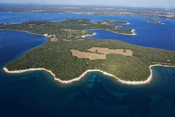 Vista Aérea Del Parque Nacional Brijuni Croacia — Foto de Stock