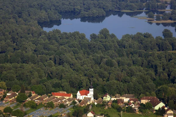 Aerial View Kopaki Rit Spring Croatia — Stock Photo, Image