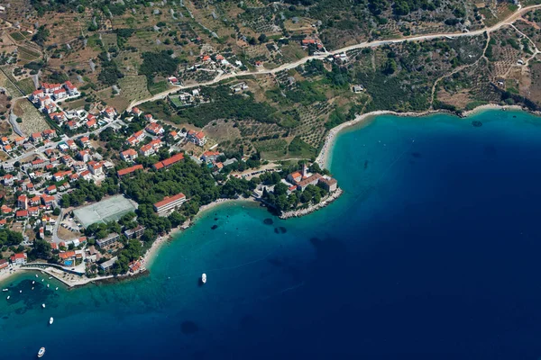 Letecká Fotografie Dominikánského Kláštera Bolu Ostrov Podprsenka Chorvatsko — Stock fotografie