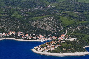 Adriyatik Denizi, Hırvatistan 'daki Korcula adasının hava manzarası
