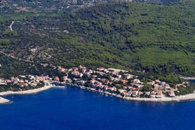 Adriyatik Denizi, Hırvatistan 'daki Korcula adasının hava manzarası