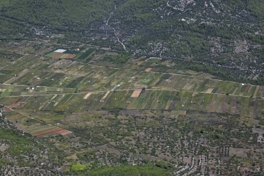 Adriyatik Denizi, Hırvatistan 'daki Korcula adasının hava manzarası