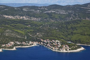Adriyatik Denizi, Hırvatistan 'daki Korcula adasının hava manzarası