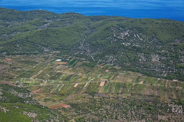 Veduta Aerea Dell Isola Korcula Mare Adriatico Croazia — Foto Stock
