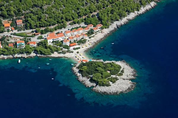 Adriyatik Denizi Hırvatistan Daki Korcula Adasının Hava Manzarası — Stok fotoğraf