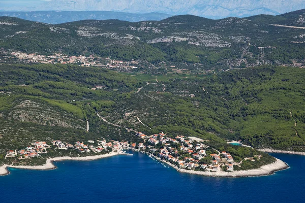 Vista Aérea Ilha Korcula Mar Adriático Croácia — Fotografia de Stock