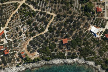 Adriyatik Denizi, Hırvatistan 'daki Korcula adasının hava manzarası