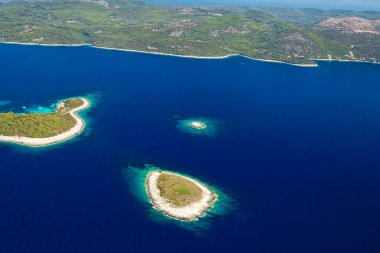 Adriyatik Denizi, Hırvatistan 'daki Korcula adasının hava manzarası
