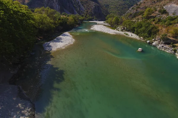 Κοιλάδα Του Ποταμού Βιόσα Στην Αλβανία — Φωτογραφία Αρχείου