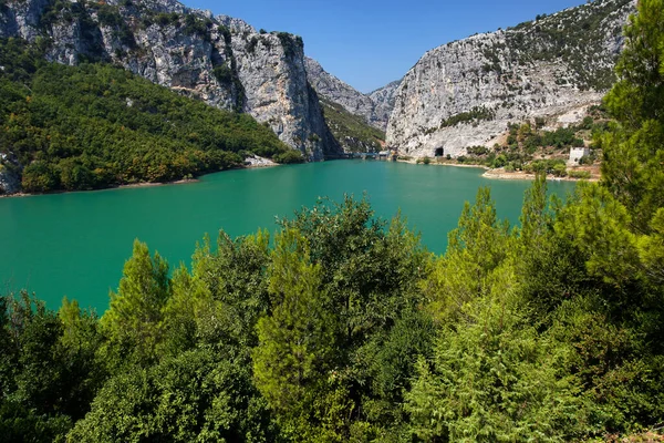 Embalse Ulze Río Mati Albania — Foto de Stock