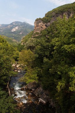 Makedonya 'nın Mavrovo Ulusal Parkı' ndaki Garska Reka nehri