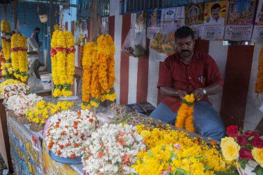 Port Blair, Andaman Adaları, Hindistan 'daki çiçekçi.
