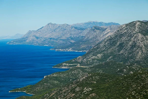South Adriatic Sea with coastal mountains, Croatia