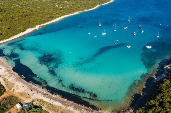 Vista Aérea Playa Sakarun Dugi Otok Croacia — Foto de Stock