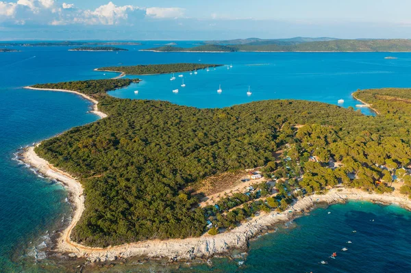 Letecký Pohled Pobřeží Ostrova Dugi Otok Jaderské Moře Chorvatsku — Stock fotografie