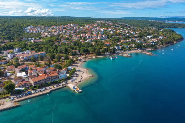 Luftaufnahme Der Stadt Krk Auf Der Insel Krk Kroatien — Stockfoto