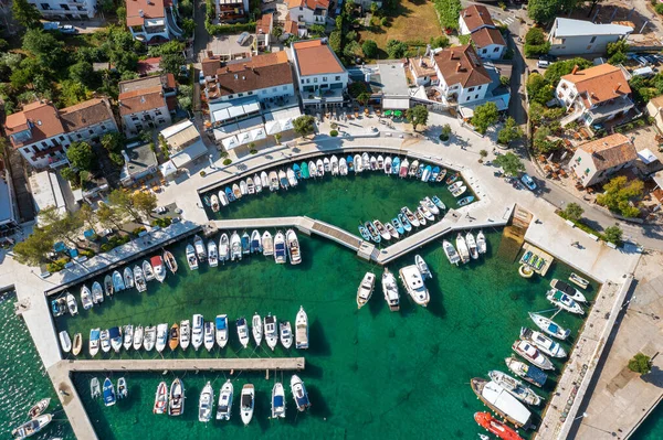 Luchtfoto Van Krk Stad Krk Eiland Kroatië — Stockfoto