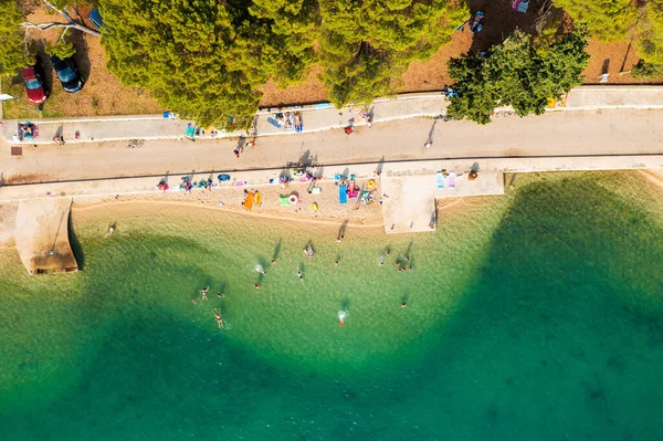 Una Playa Cres Una Ciudad Isla Cres Mar Adriático Croacia — Foto de Stock