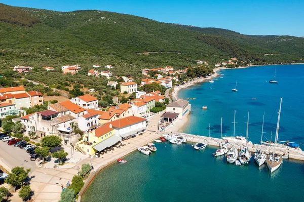 Vista Aérea Cres Uma Cidade Ilha Cres Mar Adriático Croácia — Fotografia de Stock