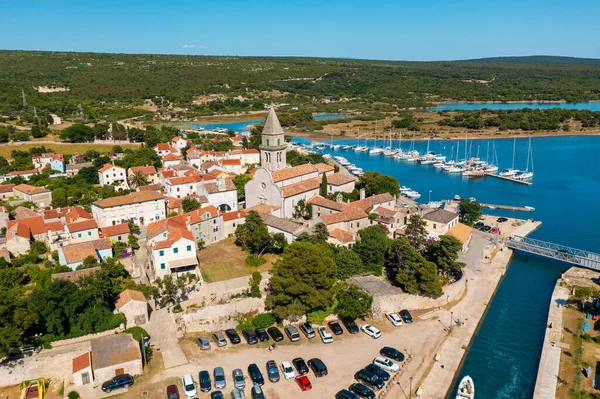 Luftaufnahme Der Historischen Altstadt Von Osor Auf Der Insel Cres — Stockfoto