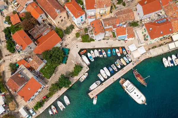 Uitzicht Vanuit Lucht Valun Een Stad Het Eiland Cres Adriatische — Stockfoto