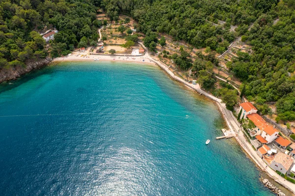 Veduta Aerea Valun Una Città Nell Isola Cres Mare Adriatico — Foto Stock