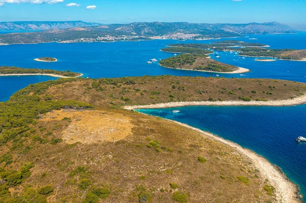 Letecký Pohled Ostrovy Palinski Otoci Hvaru Jaderské Moře Chorvatsku — Stock fotografie